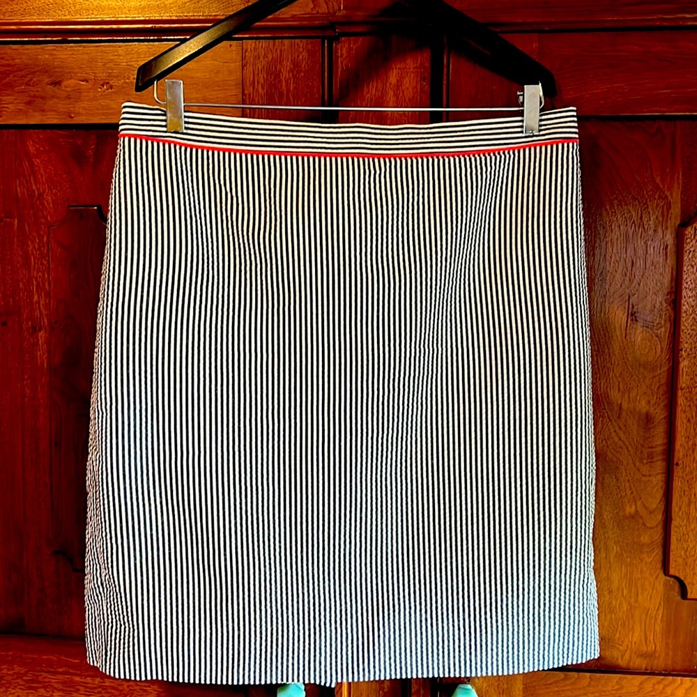 J Crew Seersucker Pencil Suit Size 14